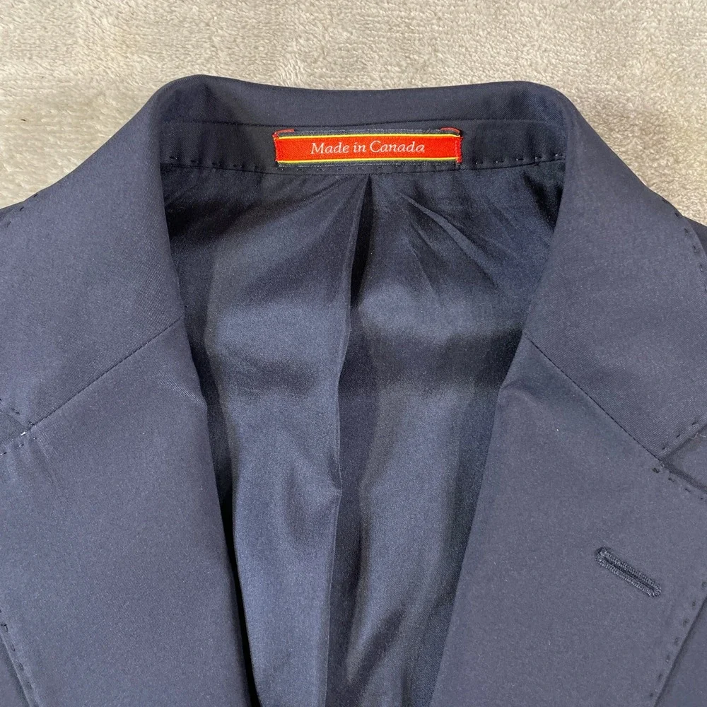 Cremieux Loro Piana Blazer Sport Coat Mens 40R Blue‎ T Way Wool Silk Vented